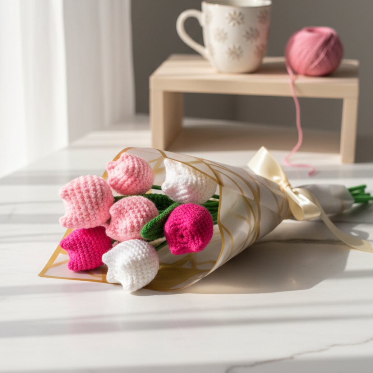 Pink Tulip Bouquet + Personalized Note + Free Gift