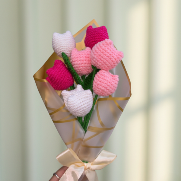 Pink Tulip Bouquet + Personalized Note + Free Gift