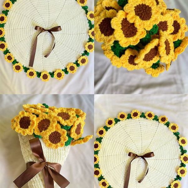 Premium Rose/Sunflower Bouquet Blanket