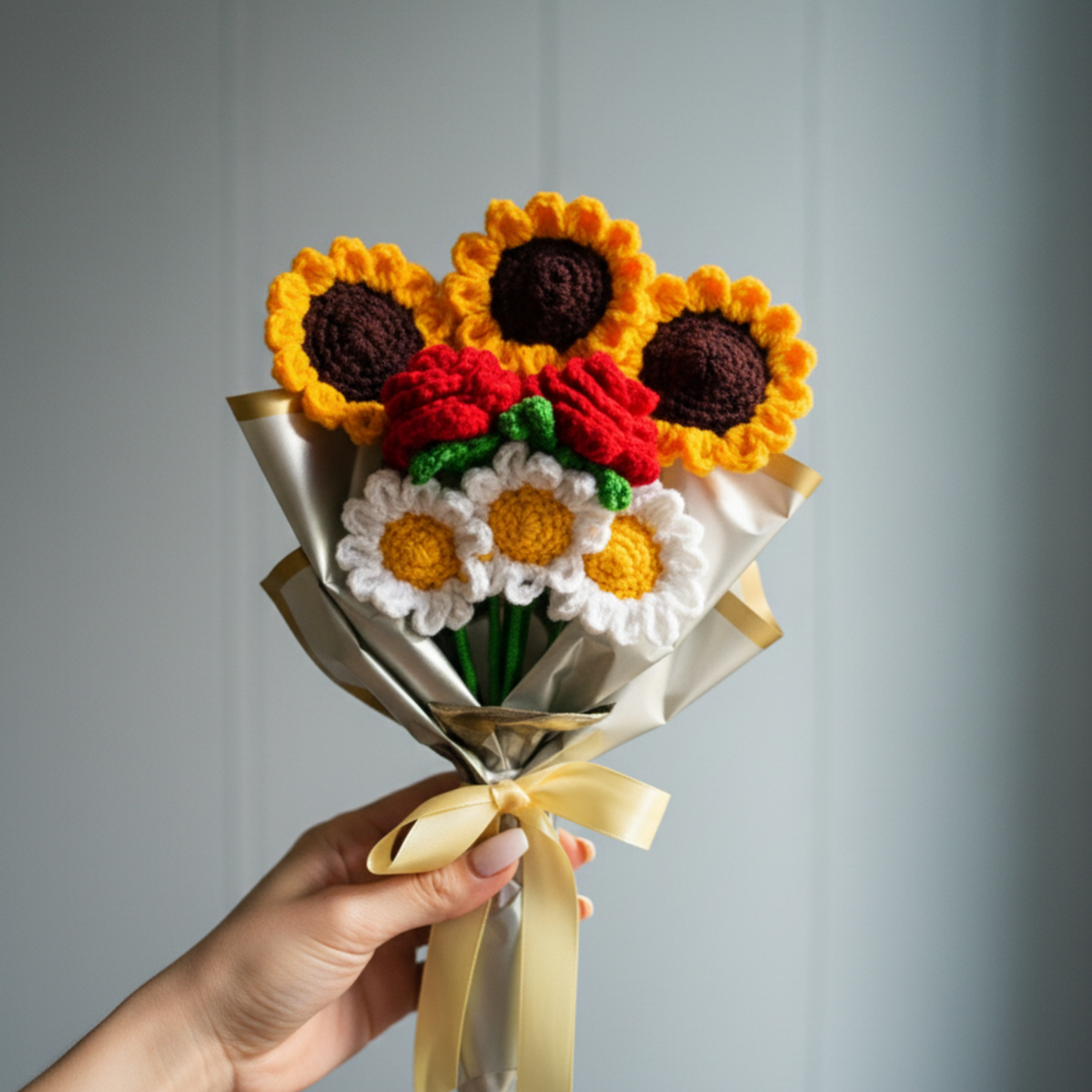 Jumbo Sunflower Rose Daisy Bouquet + Personalized Note + Free Gift