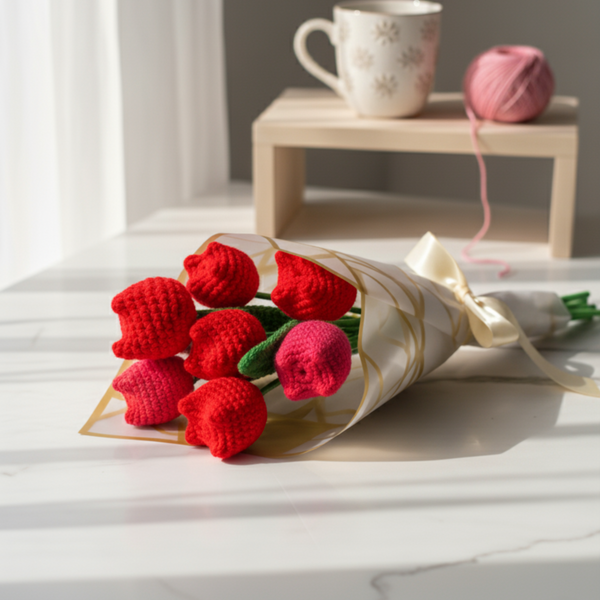 Red Tulip Bouquet + Personalized Note