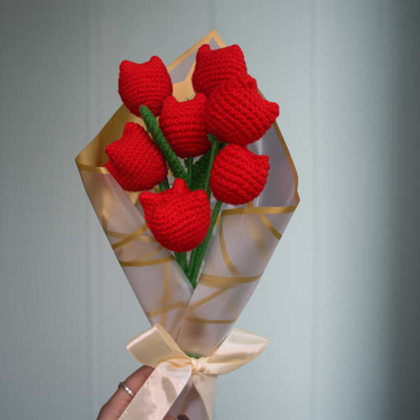 Red Tulip Bouquet + Personalized Note