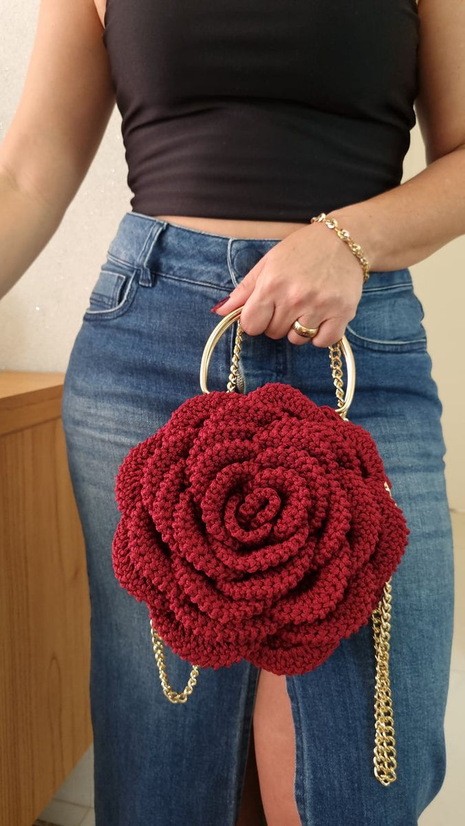 Crochet Rose Bag