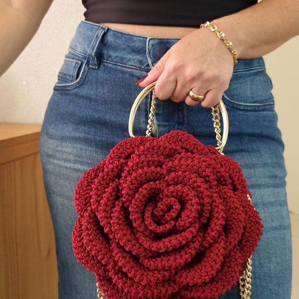 Crochet Rose Bag