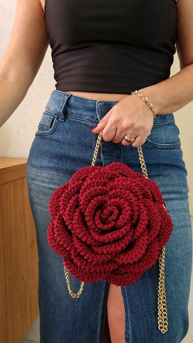 Crochet Rose Bag