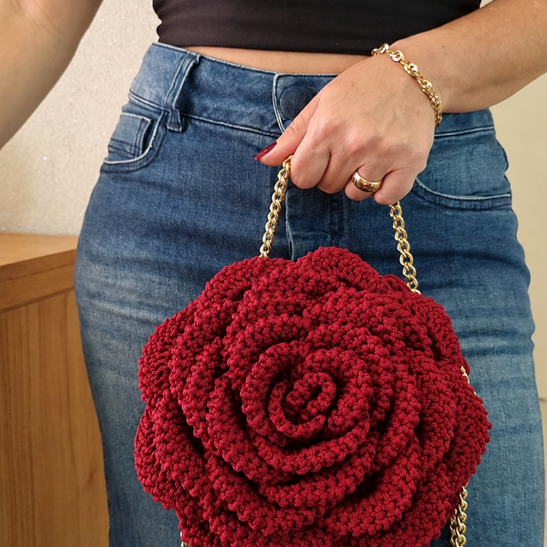 Crochet Rose Bag