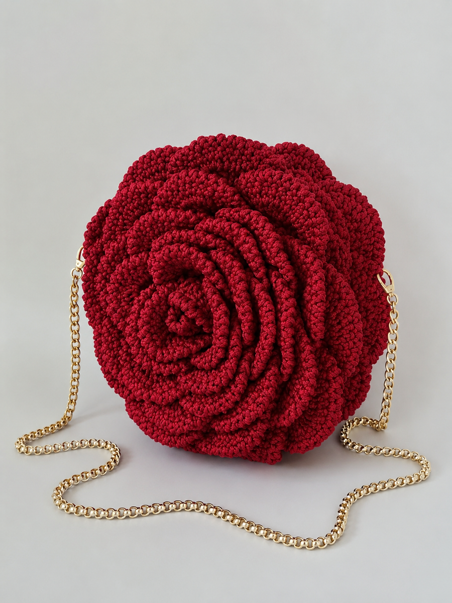 Crochet Rose Bag