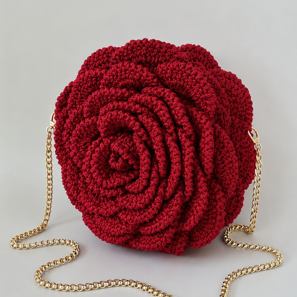 Crochet Rose Bag
