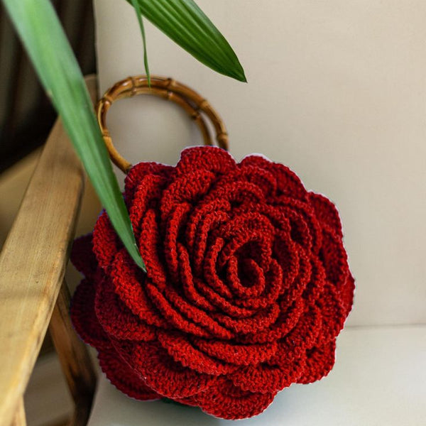 Crochet Rose Bag