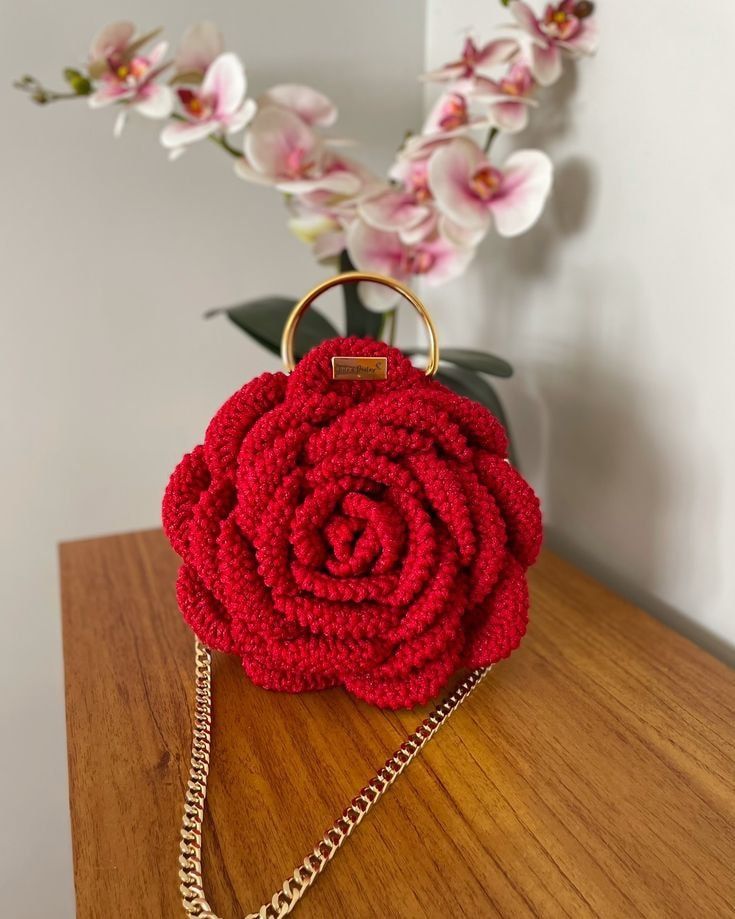 Crochet Rose Bag