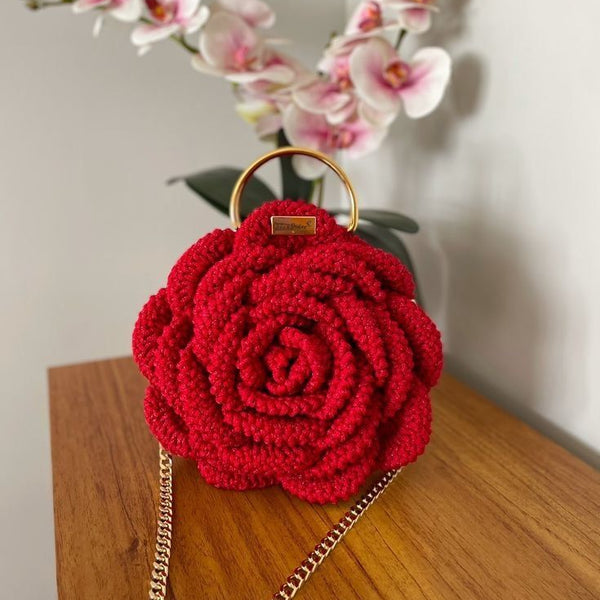 Crochet Rose Bag