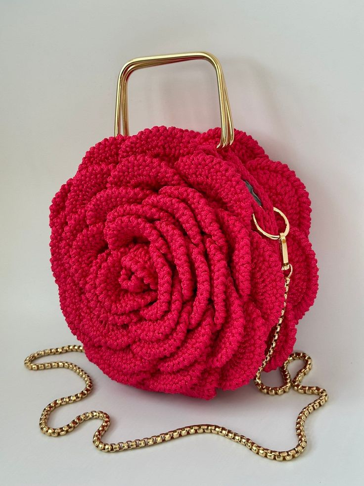 Crochet Rose Bag