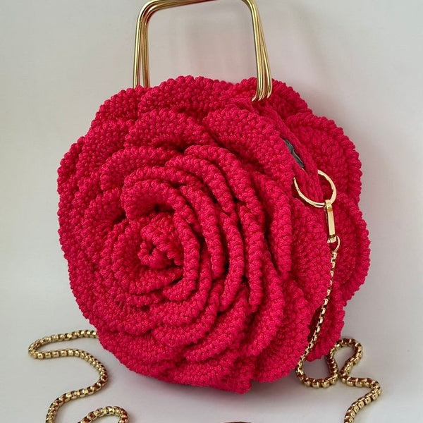 Crochet Rose Bag