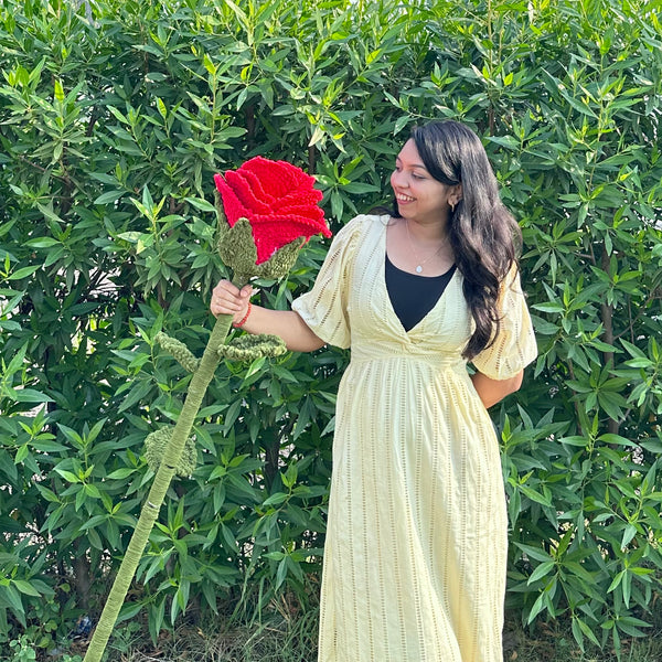 Giant Handmade Crochet Rose