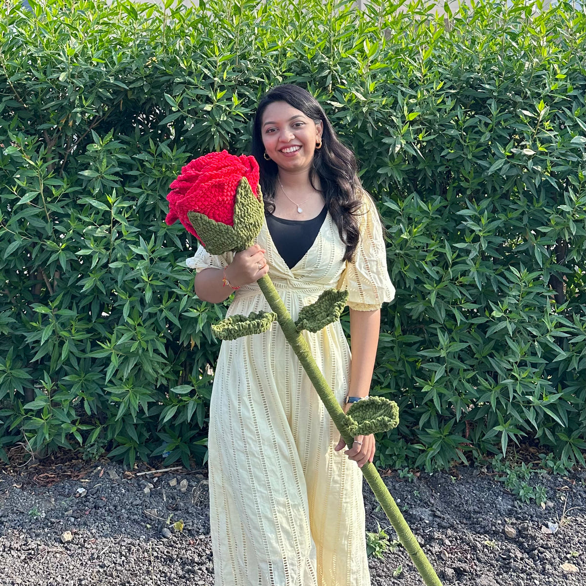 Giant Handmade Crochet Rose