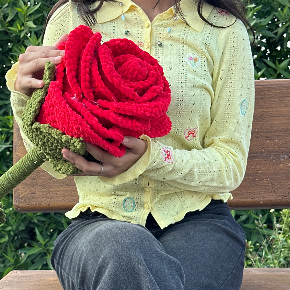Giant Handmade Crochet Rose