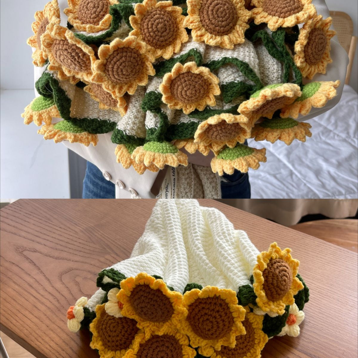 Premium Rose/Sunflower Bouquet Blanket